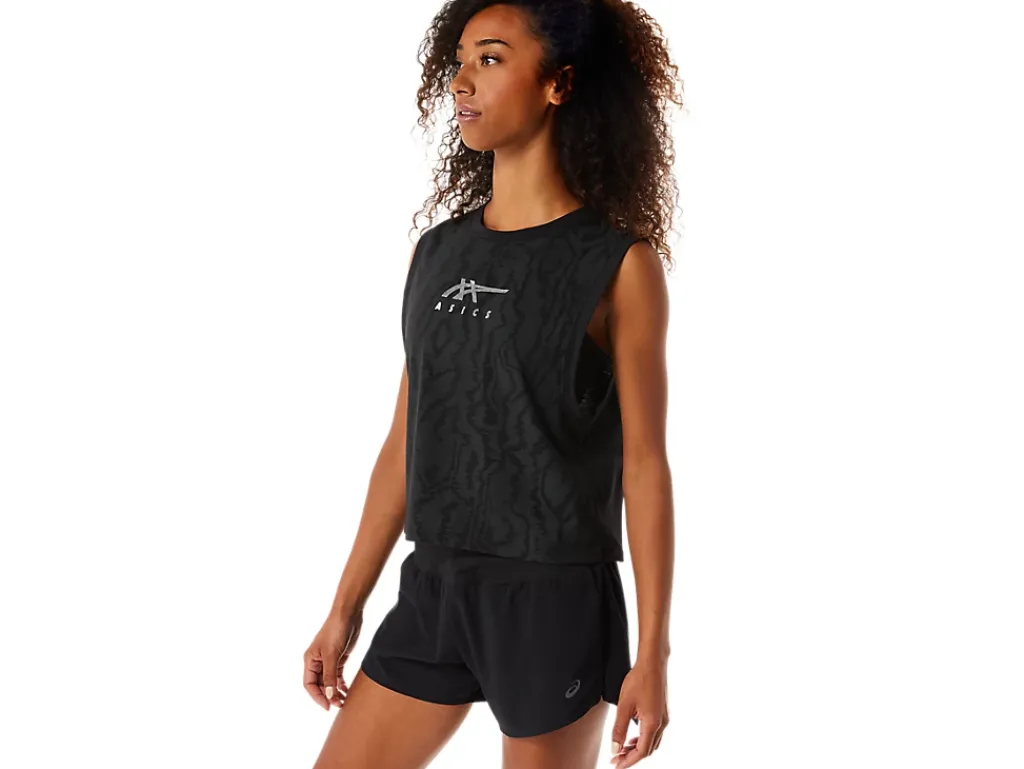 ASICS ALLOVER PRINTED MUSCLE CROP-Women Extended Sizes|T-Shirts & Tops