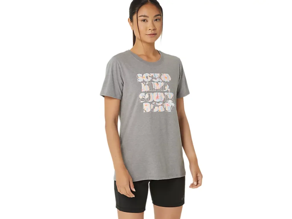 ASICS HIBISCUS SLOGAN CREW-Women Extended Sizes|T-Shirts & Tops