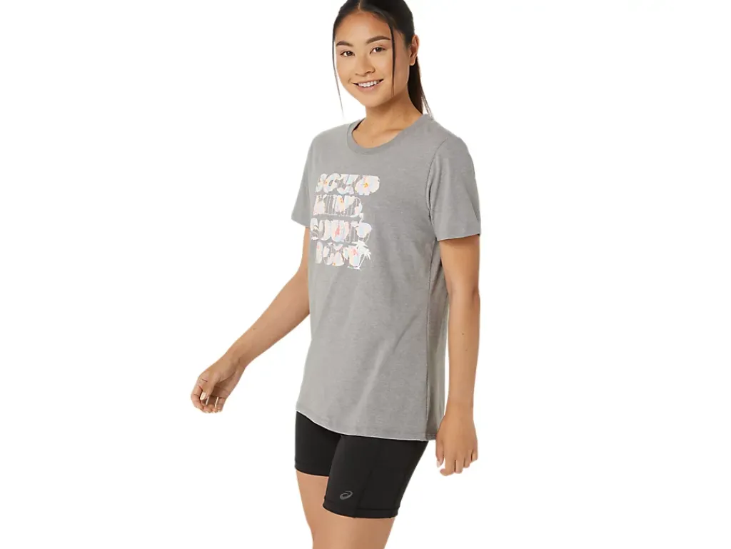 ASICS HIBISCUS SLOGAN CREW-Women Extended Sizes|T-Shirts & Tops