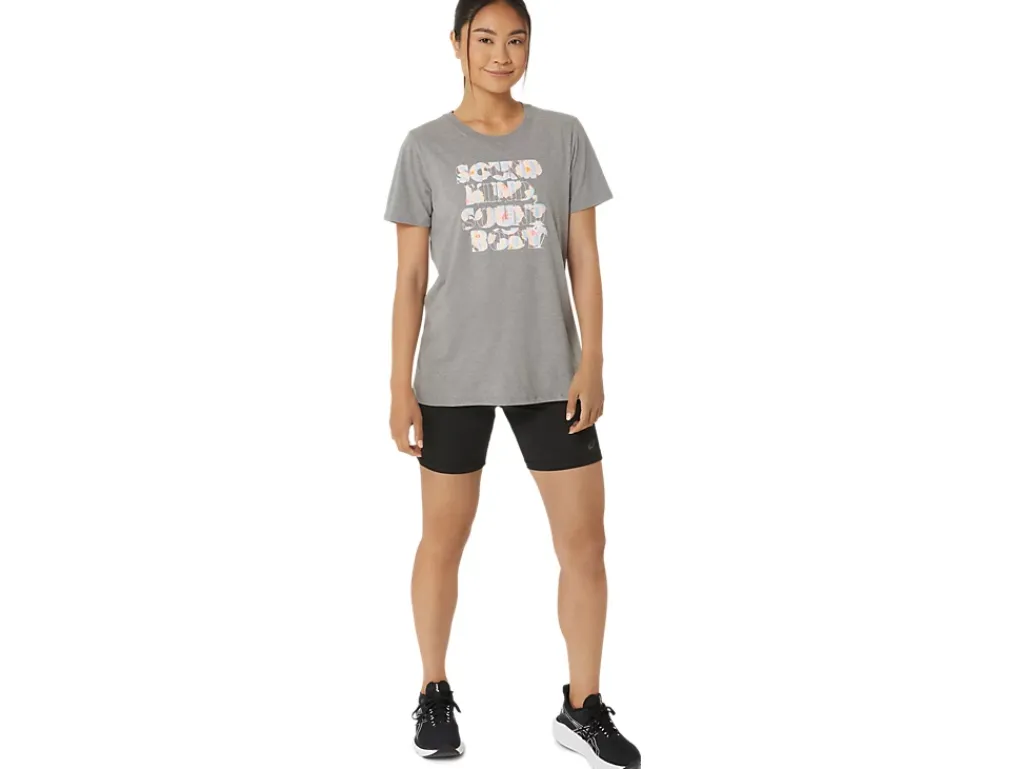 ASICS HIBISCUS SLOGAN CREW-Women Extended Sizes|T-Shirts & Tops