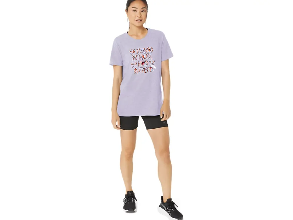 ASICS HIBISCUS SLOGAN CREW-Women Extended Sizes|T-Shirts & Tops