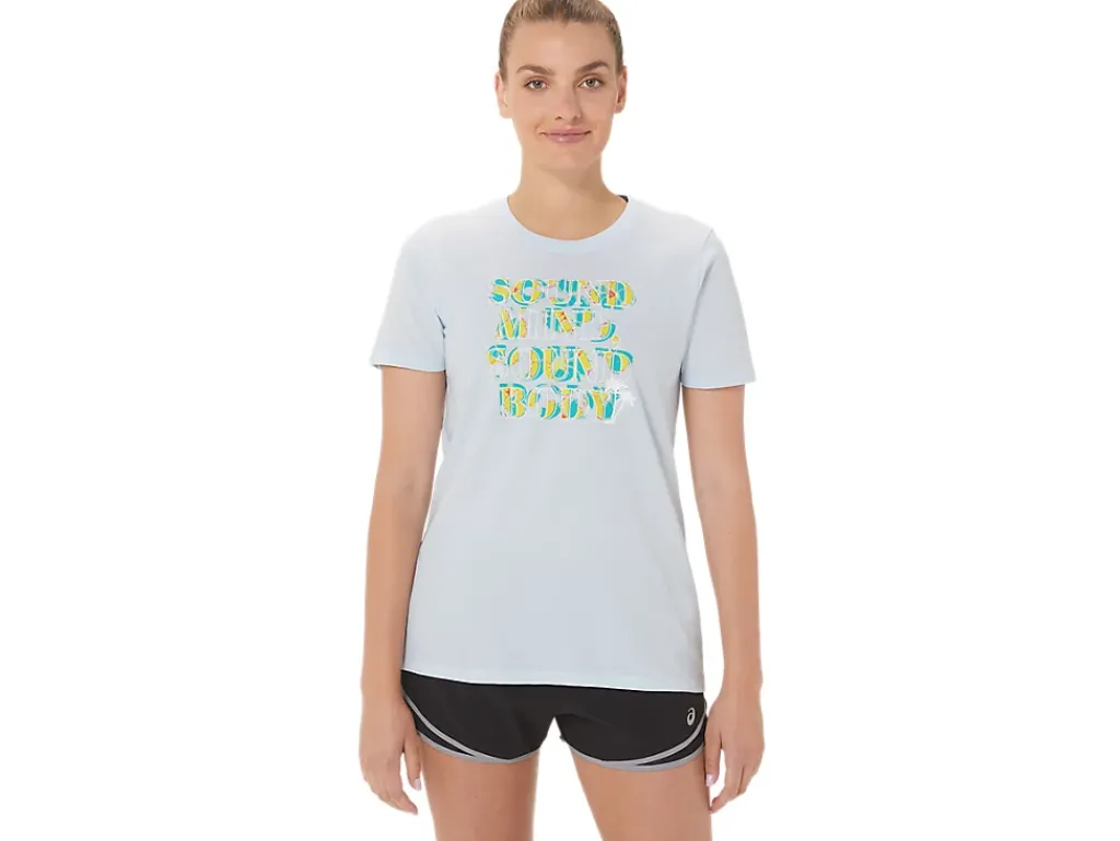 ASICS HIBISCUS SLOGAN CREW-Women Extended Sizes|T-Shirts & Tops