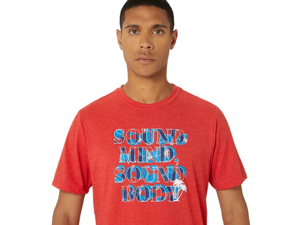 ASICS HIBISCUS SLOGAN TEE-Men Training|Extended Sizes