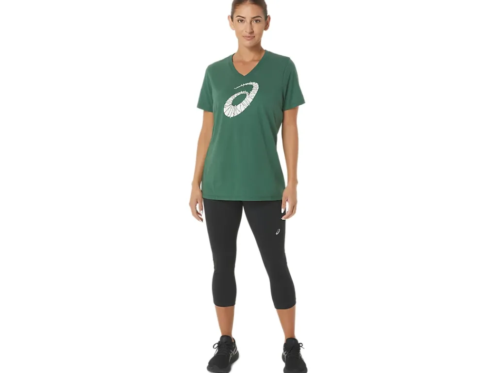 ASICS HOLIDAY LIGHTS LOGO V-NECK-Women T-Shirts & Tops