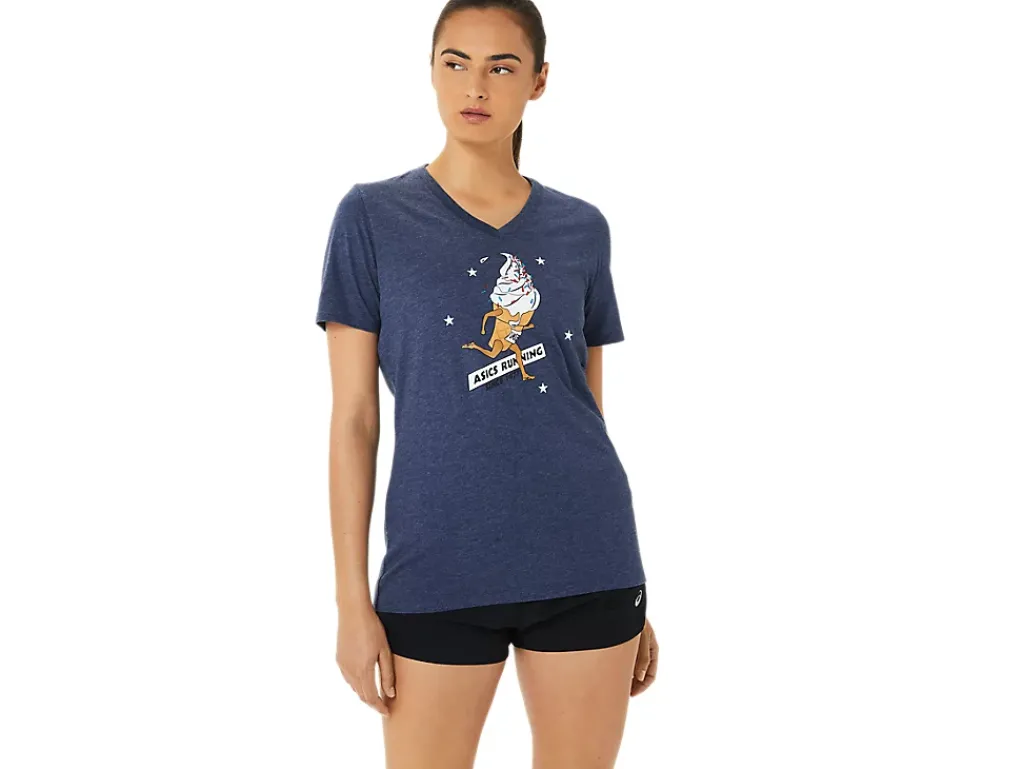 ASICS ICE CREAM COMING IN HOT SHORT SLEEVE-Women Extended Sizes|T-Shirts & Tops