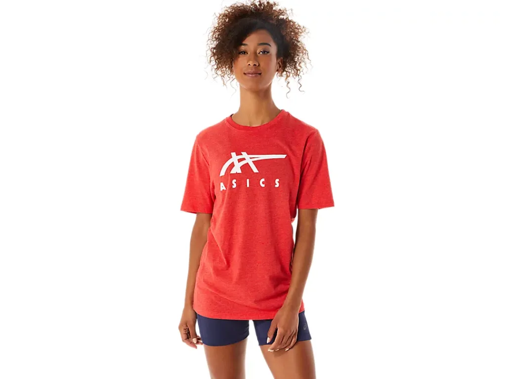 ASICS STRIPE SHORT SLEEVE TEE-Women T-Shirts & Tops|Valentine's Day