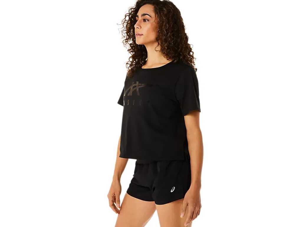ASICS STRIPES SHORT SLEEVE BOXY TEE-Women Extended Sizes|T-Shirts & Tops