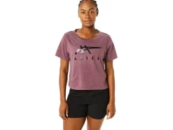 ASICS STRIPES SHORT SLEEVE BOXY TEE-Women Extended Sizes|T-Shirts & Tops