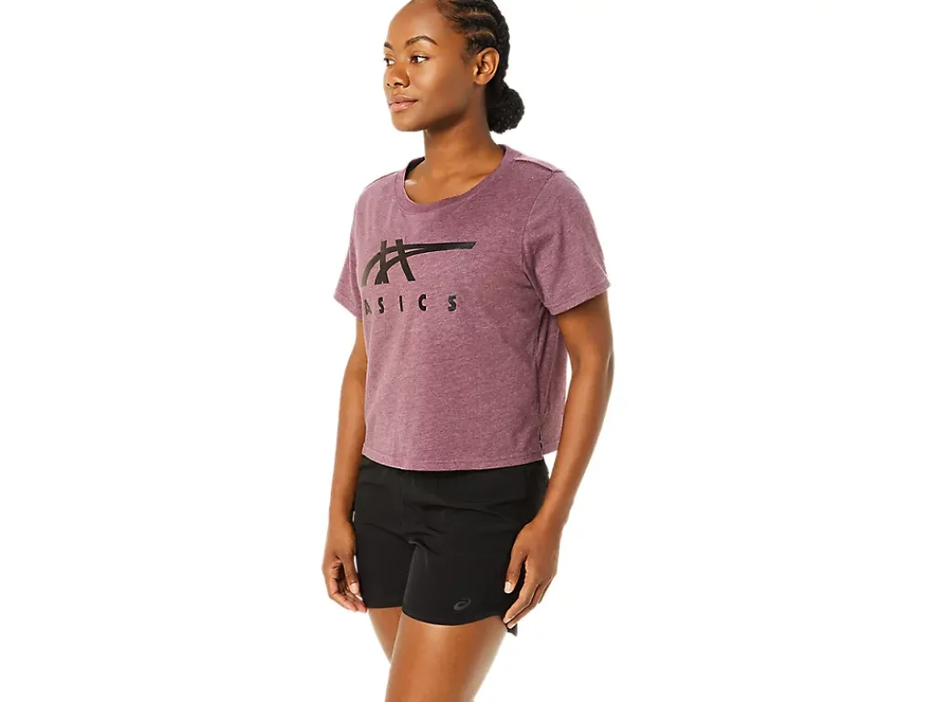 ASICS STRIPES SHORT SLEEVE BOXY TEE-Women Extended Sizes|T-Shirts & Tops