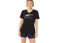 ASICS STRIPES V-NECK-Women Extended Sizes|T-Shirts & Tops