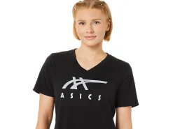 ASICS STRIPES V-NECK-Women Extended Sizes|T-Shirts & Tops