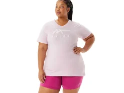 ASICS STRIPES V-NECK-Women T-Shirts & Tops|Extended Sizes