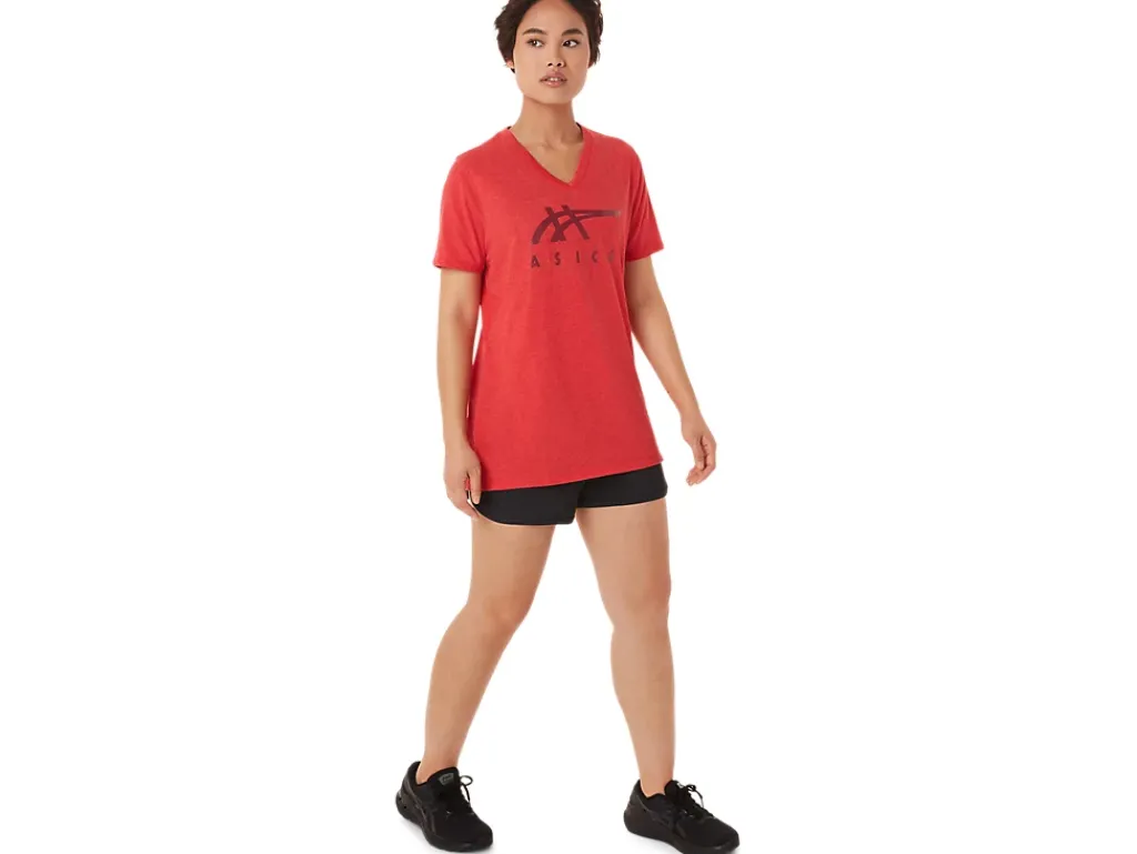ASICS STRIPES V-NECK-Women T-Shirts & Tops