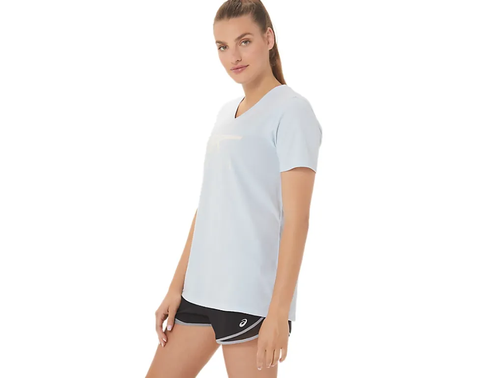 ASICS STRIPES V-NECK-Women Extended Sizes|T-Shirts & Tops