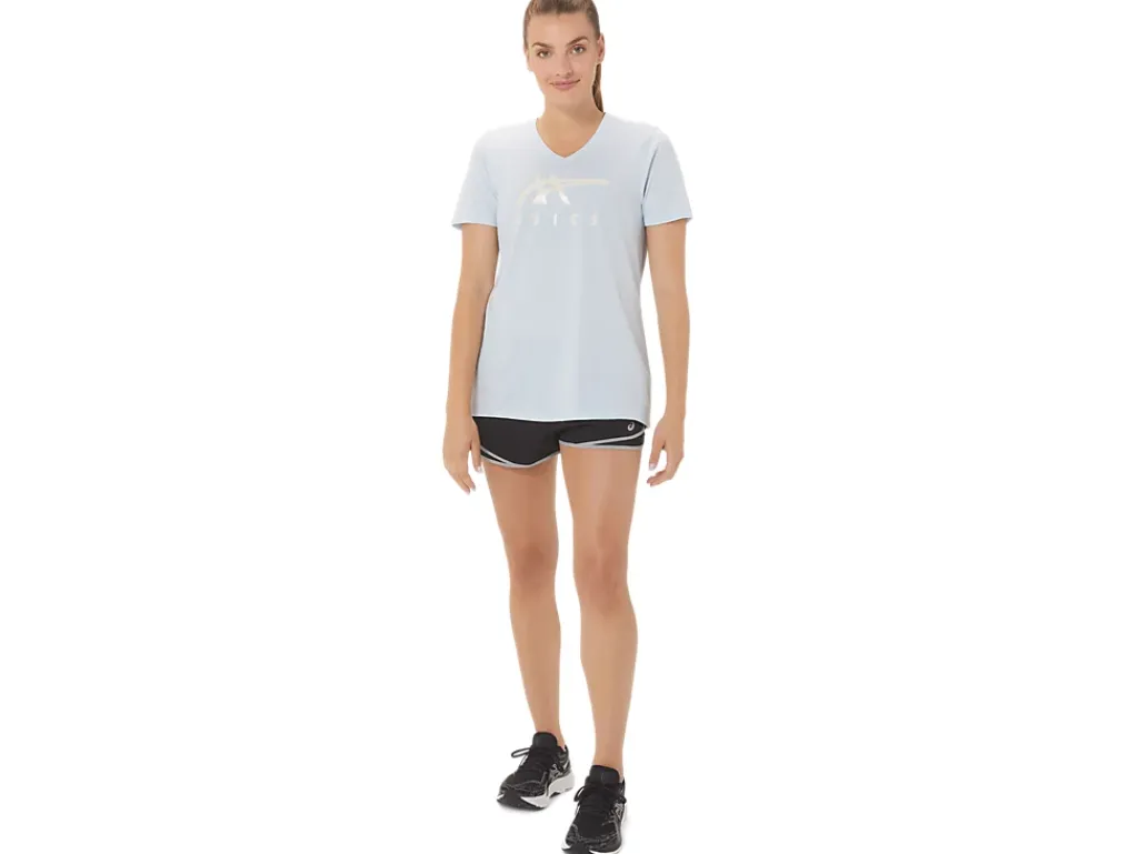 ASICS STRIPES V-NECK-Women Extended Sizes|T-Shirts & Tops