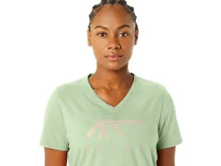 ASICS STRIPES V-NECK-Women Extended Sizes|T-Shirts & Tops