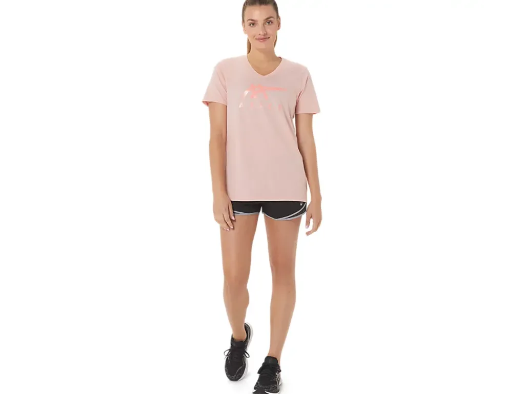 ASICS STRIPES V-NECK-Women Extended Sizes|T-Shirts & Tops