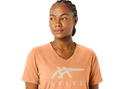 ASICS STRIPES V-NECK-Women Extended Sizes|T-Shirts & Tops
