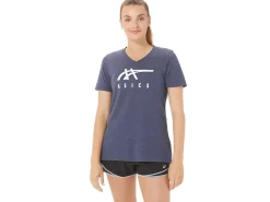 ASICS STRIPES V-NECK-Women Extended Sizes|T-Shirts & Tops