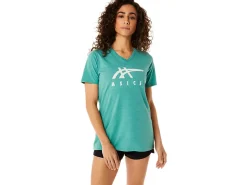 ASICS STRIPES V-NECK-Women Extended Sizes|T-Shirts & Tops