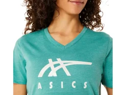 ASICS STRIPES V-NECK-Women Extended Sizes|T-Shirts & Tops