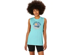 ASICS SUN IN THE SKY SLOGAN MUSCLE TEE-Women T-Shirts & Tops