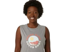 ASICS SUN IN THE SKY SLOGAN MUSCLE TEE-Women T-Shirts & Tops