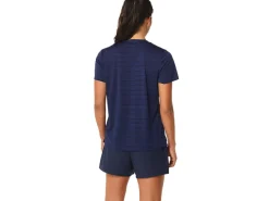 ASICS COURT STRIPE SHORT SLEEVE TOP-Women Pickleball|Tennis