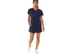 ASICS COURT STRIPE SHORT SLEEVE TOP-Women Pickleball|Tennis