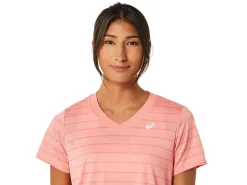 ASICS COURT STRIPE SHORT SLEEVE TOP-Women Tennis|Tennis