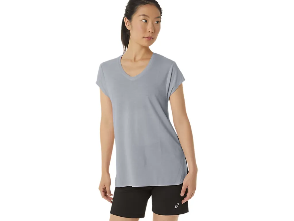 ASICS HEATHER VNECK TOP-Women Extended Sizes|T-Shirts & Tops