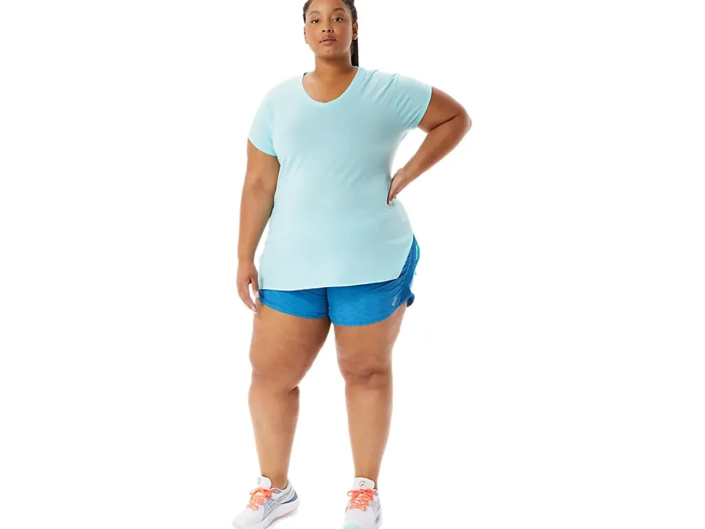 ASICS HEATHER VNECK TOP-Women Extended Sizes|T-Shirts & Tops