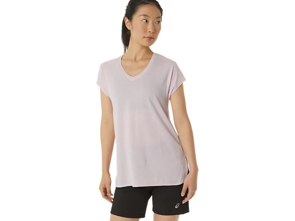 ASICS HEATHER VNECK TOP-Women Extended Sizes|T-Shirts & Tops