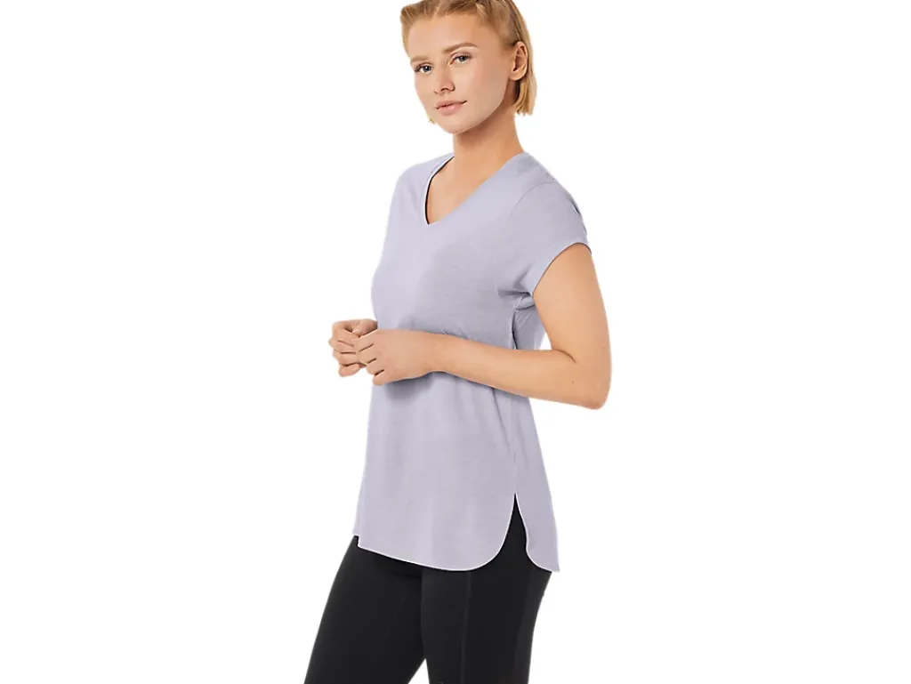 ASICS HEATHER VNECK TOP-Women Extended Sizes|T-Shirts & Tops