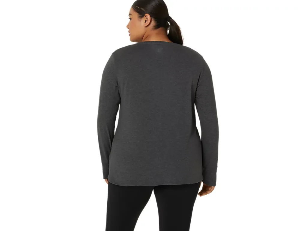 ASICS LONG SLEEVE HEATHER TOP-Women Extended Sizes|T-Shirts & Tops