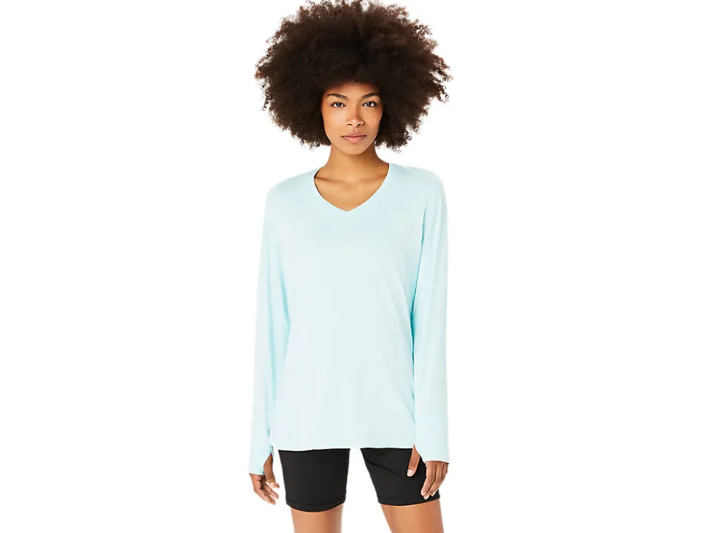 ASICS LONG SLEEVE HEATHER TOP-Women Extended Sizes|T-Shirts & Tops