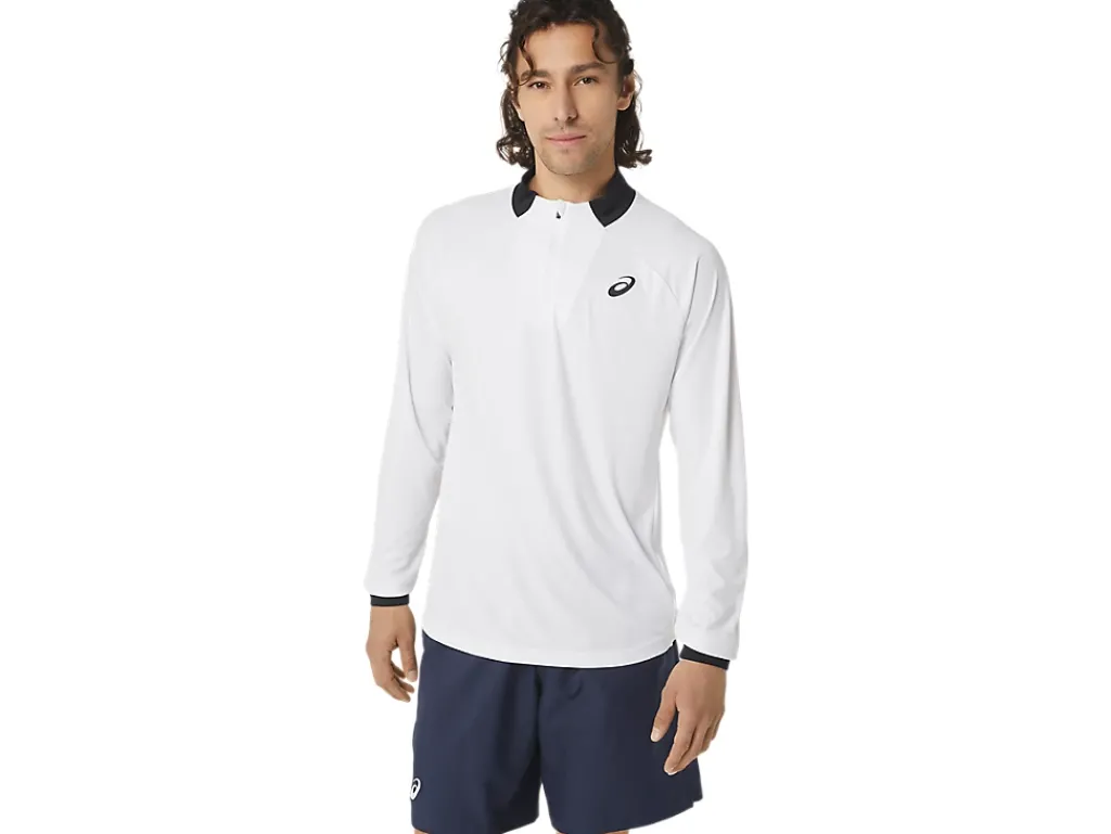 ASICS MEN COURT LONG SLEEVE 1/2 ZIP TOP-Men Tennis|Tennis