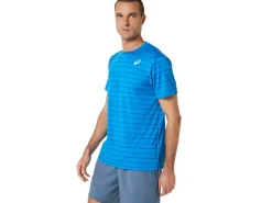 ASICS MEN COURT STRIPE SHORT SLEEVE TOP-Men Pickleball|Tennis