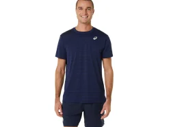 ASICS MEN COURT STRIPE SHORT SLEEVE TOP-Men Pickleball|Tennis