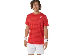 ASICS MEN COURT STRIPE SHORT SLEEVE TOP-Men Tennis|Tennis
