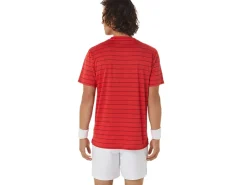 ASICS MEN COURT STRIPE SHORT SLEEVE TOP-Men Tennis|Tennis