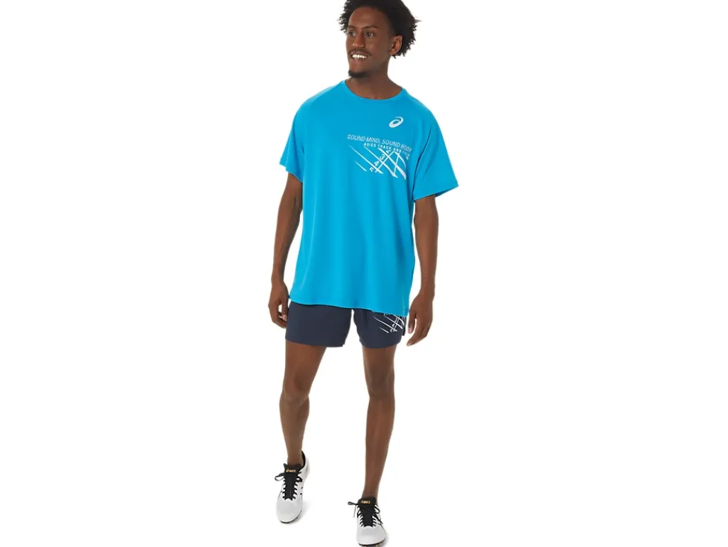 ASICS MEN FINISH LINE GRAPHIC SHORT SLEEVE TOP-Men Track & Field|T-Shirts & Tops