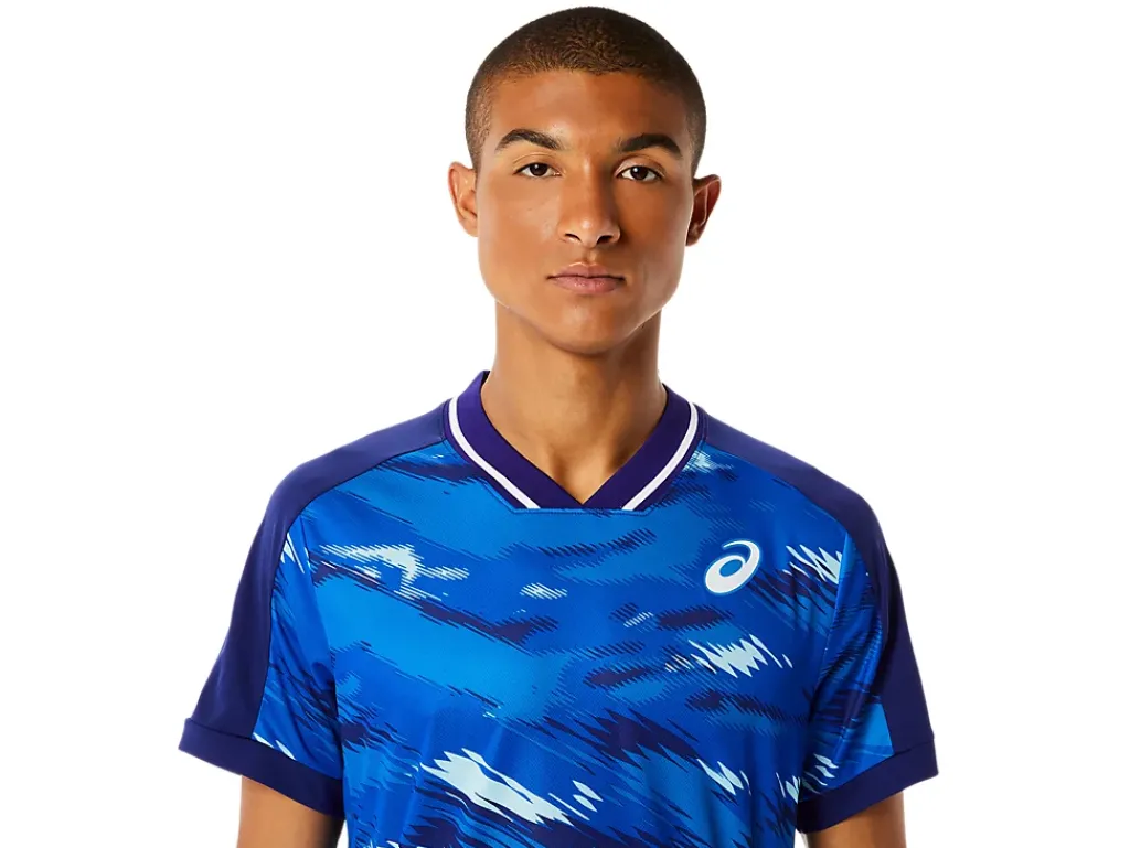 ASICS MEN MATCH GRAPHIC SHORT SLEEVE TOP-Men Pickleball|Tennis