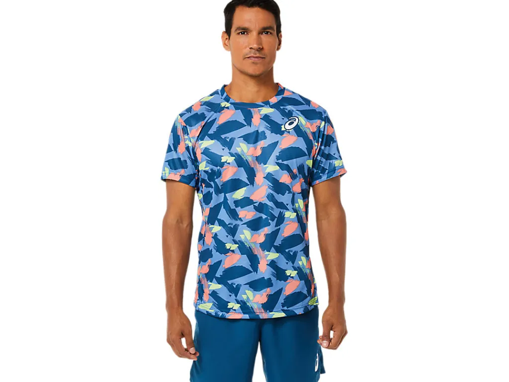 ASICS MEN MATCH GRAPHIC SHORT SLEEVE TOP-Men Pickleball|Tennis