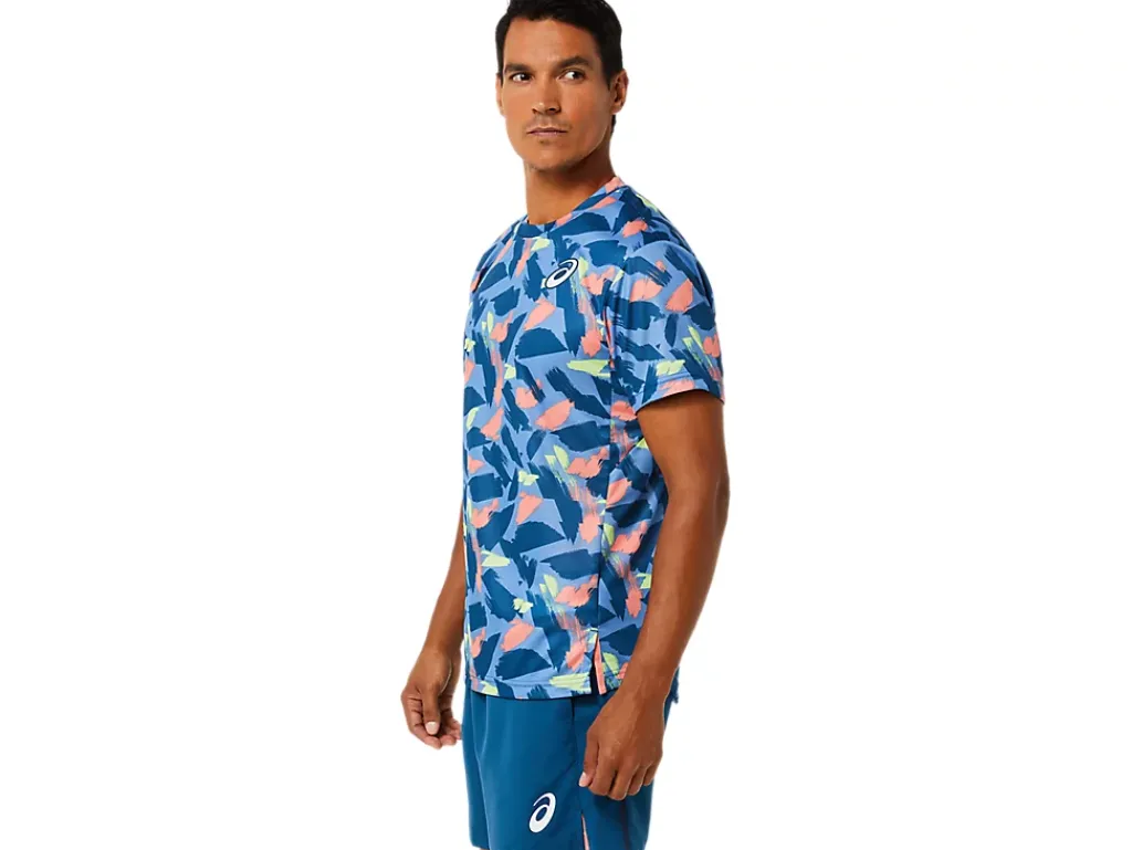 ASICS MEN MATCH GRAPHIC SHORT SLEEVE TOP-Men Pickleball|Tennis