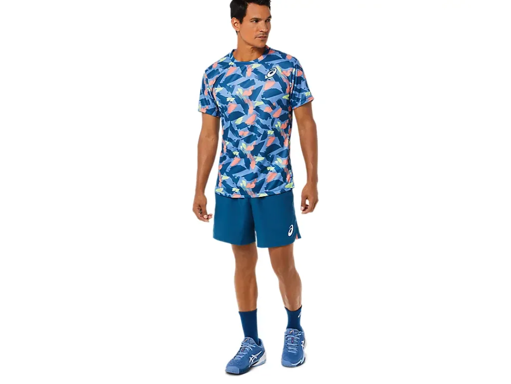 ASICS MEN MATCH GRAPHIC SHORT SLEEVE TOP-Men Pickleball|Tennis