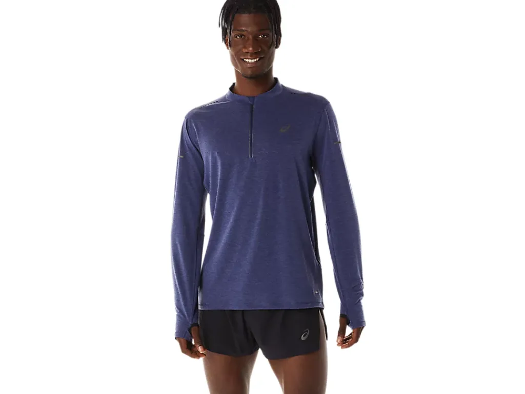 ASICS MEN METARUN 1/2 ZIP LONG SLEEVE TOP-Men T-Shirts & Tops