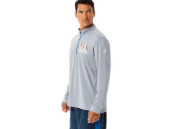 ASICS MEN READY-SET HALF ZIP LAM-Men T-Shirts & Tops