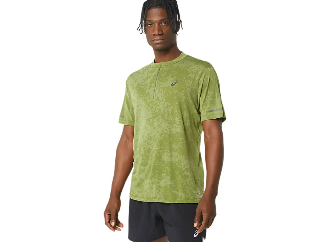 ASICS METARUN PATTERN 1/2 ZIP SHORT SLEEVE TOP-Men T-Shirts & Tops
