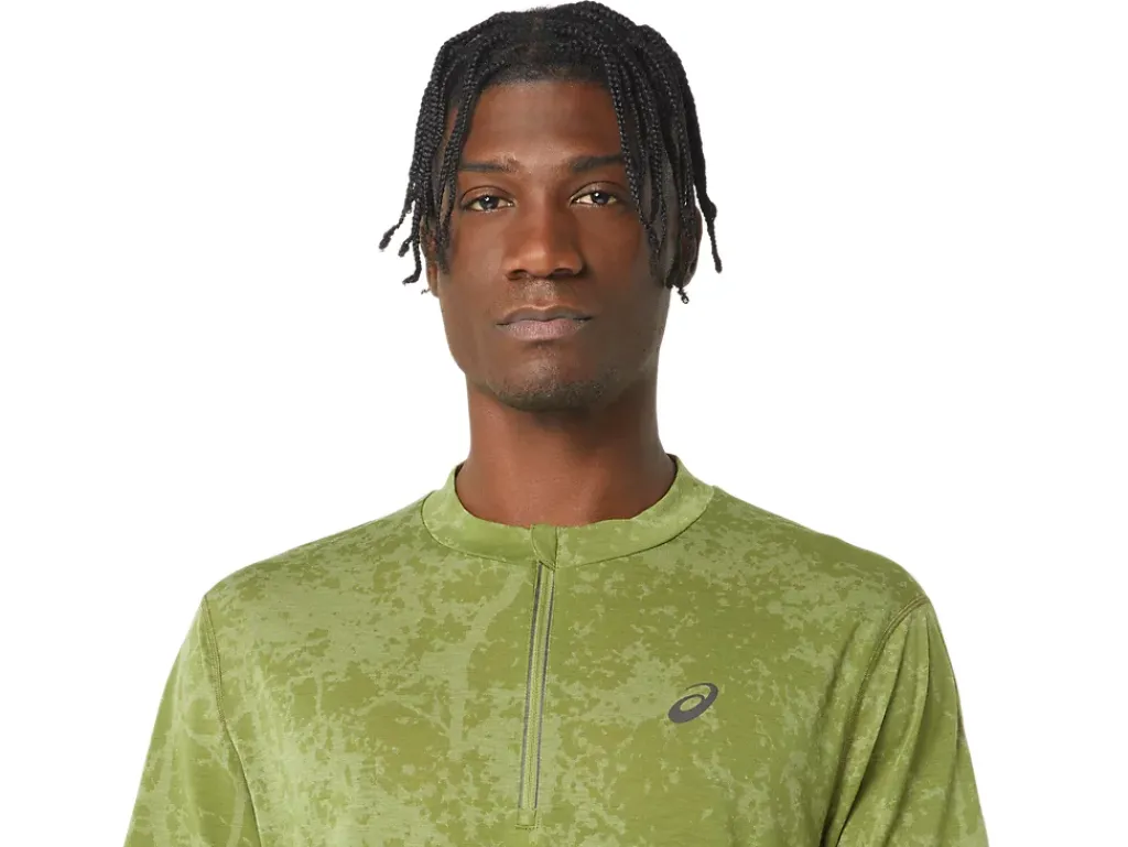 ASICS METARUN PATTERN 1/2 ZIP SHORT SLEEVE TOP-Men T-Shirts & Tops